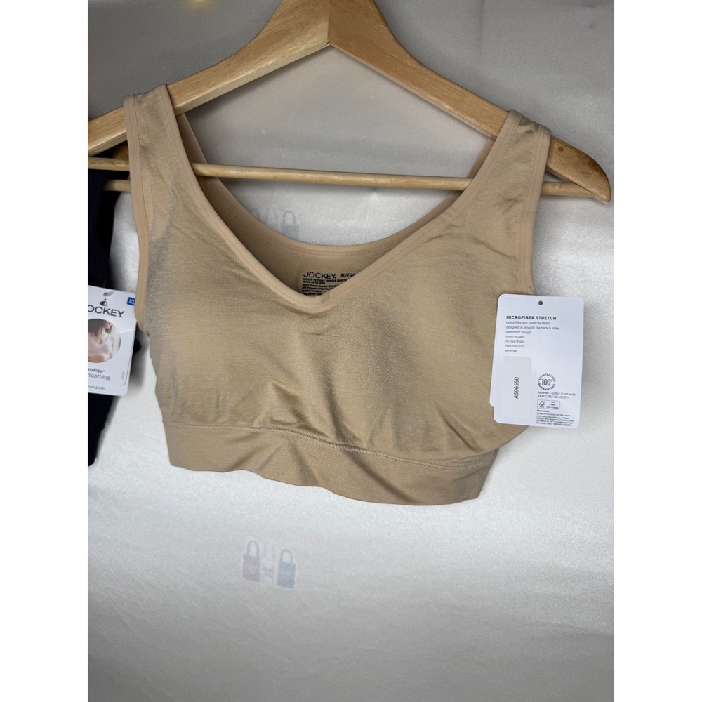 Jockey Seamfree Back Smoothing Bra Set of 2 Light/Black X-Large - Picture 4 of 10